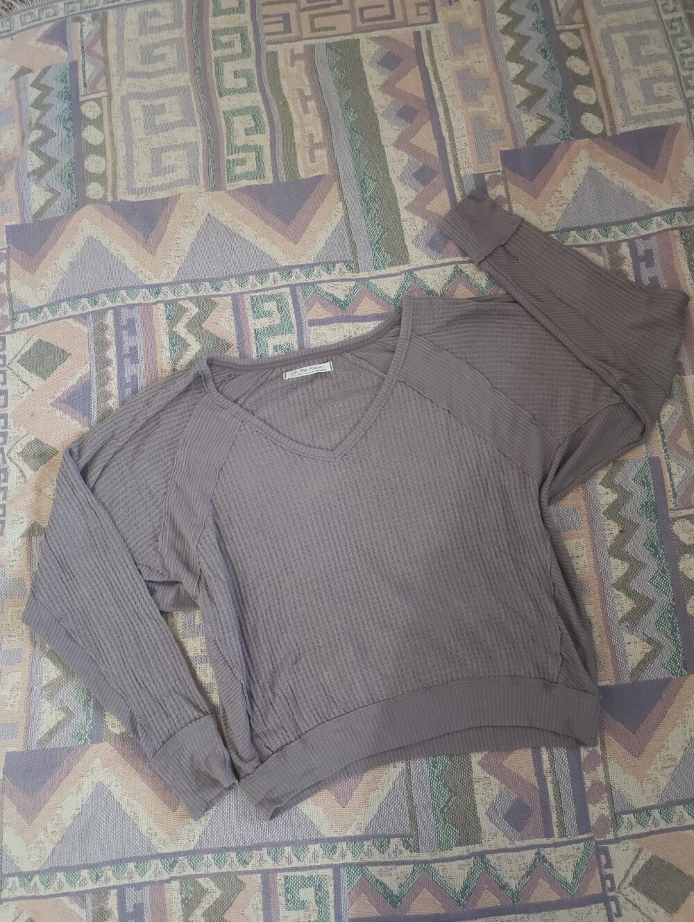 Free People Santa Clara Long Sleeve Thermal Top Size Small
